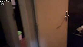 Shy guy from bar gets live sex show in sauna with blowjob and fucking