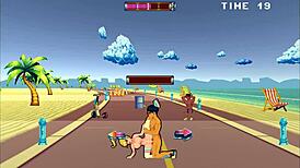 Roller babe engages in outdoor BDSM with muscular guys