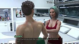 femdom mistress dominates in space anime