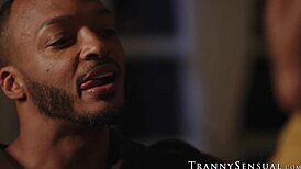 damn! kinky redhead tranny rubi maxim rides big black cock bare and hard