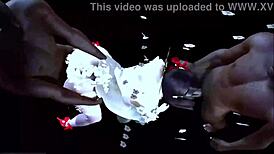 我不敢相信两个BBC家伙在3D动画244中钻我的大奶妹