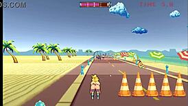 Roller babe engages in outdoor BDSM with muscular guys