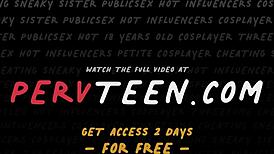 Booty step sister, feeling hot from massage, begs for anal now.