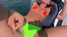 horny blonde babe drilled hard on jetski ride