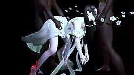 我不敢相信两个BBC家伙在3D动画244中钻我的大奶妹