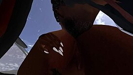 Second Life Black Man Bangs Black Woman at Drive-In