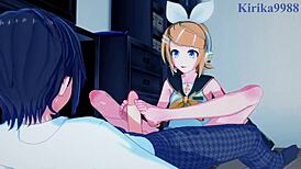 Hatsune Miku and Kagamine Rin in Wild Hentai Action