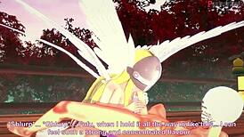 Bold Angelwomon Evolves To Fuck Three Digimon