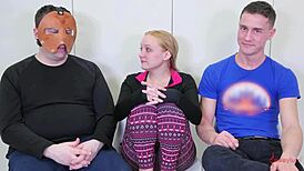 Blonde teen slut craves rough anal gaping domination in bondage