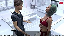 femdom mistress dominates in space anime
