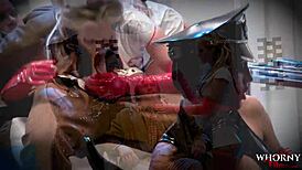 WhornyFilms Kinky Porn Parody Orgy Features Super Hot Babes in Tight Latex