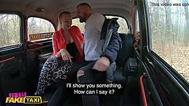 female fake taxi kayla green gets creampied with boobs out