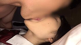 Asian babe with small tits gets hardcore creampie from tutor in sneaky homemade action