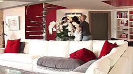 Straight guy turns gay with Anissa Kate in wild 2-on-1 sex, oral, pussy, anal, and awkward ending.