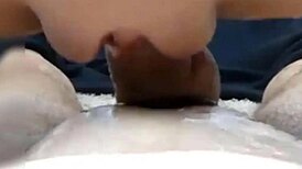 Triple squirt from fat pussy in wild action!