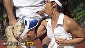 phoenix marie and kelsi monroe share tennis instructor cock