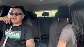 Quick Car Sex with Boyfriend's Friend! He Cums Inside!