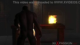 Watch this sub-slut get gagged and fucked hard by black cock