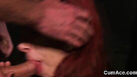 Naughty model gets sperm load on her face swallowing all the cream