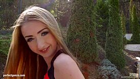 Empera takes a sticky creampie in intense internal action.