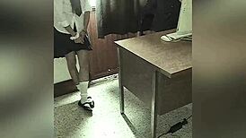 mexican student lets teacher fuck her in office for better grade