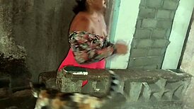 the boss checks the site and pleasures herself before workers arrive