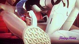 rei ayanami gets wild with shinji ikari in evangelion hentai 3d