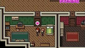 In this hentai game, she faces a zombie with big cock