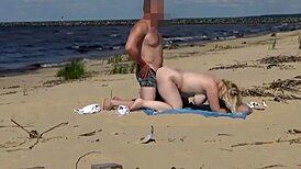 big-ass mommy slammed in every hole on public beach adventure