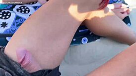 Brazilian Redhead Stunner Seduces Me for Outdoor Beach Action