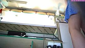 Blonde Employee Caught on Hidden Camera Flashing Upskirt at Work - Part 8