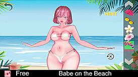 Babe relaxes on the beach