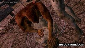 3D Cartoon Zombie Babe Double Teamed Outdoors Fantastically