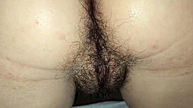 Xxx, it's so easy with my hijastra, pounding her tight hairy pussy close-up! 😍