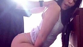 enjoying time with the wife's babysitter in a friendly manner