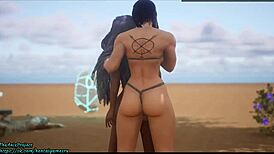 3D anime girl gets anal fucked with big tits