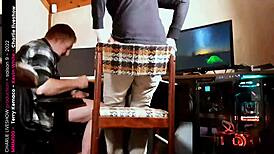 two guys fuck a punk slut bent over in gay scene