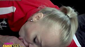 female fake taxi kayla green gets creampied with boobs out