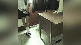 mexican student lets teacher fuck her in office for better grade