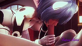 rei ayanami gets wild with shinji ikari in evangelion hentai 3d