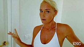 I can't believe my hot milf neighbor fucks my virgin cock hard