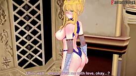 Artoria Pendragon getting fucked hard in anime fantasy.