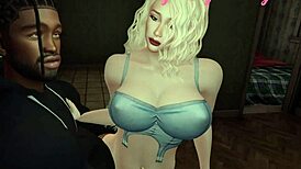 her big ass shaking as he pounds her interracial style