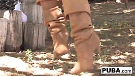 capri cavanni plays with her pussy on a swing