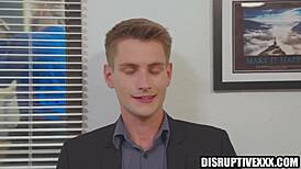 Hot gay sex happening right in the office with deepthroat