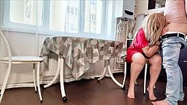 Milf Takes a Hard Dick in Her Ass in Kitchen