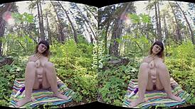 soshabelle feels intense climax squirting outdoors