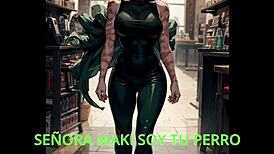 Maki Zenin用伪娘娘炮手淫指导支配