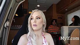 Ladies roughly rip clothes and handle the cop intensely.