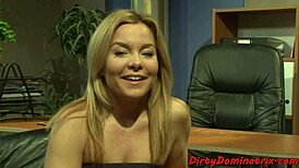 Smalltits sub bound and punished by milf dominatrix with toys.